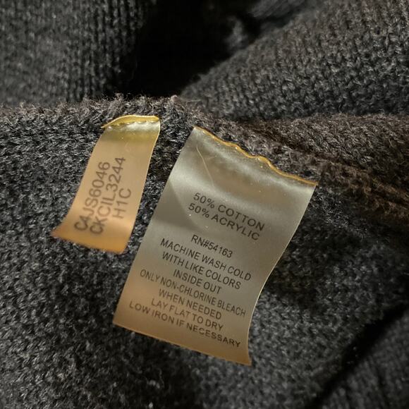 Calvin Klein Women's Knit Open Front Cardigan XS Preppy Pockets Long Sleeve Gray - Picture 7 of 11